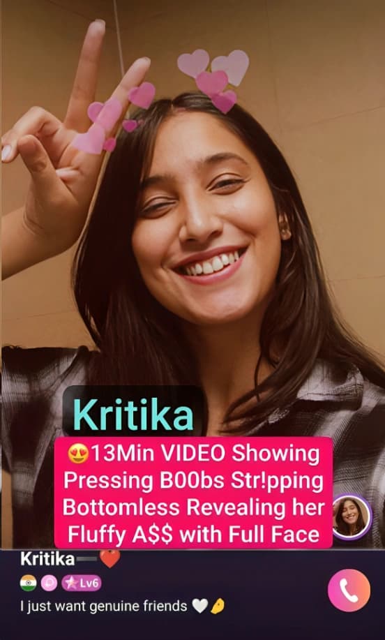Kritika's Exclusive 13-Min Premium Live Show Boob Pressing, Bottomless, and Bent Over